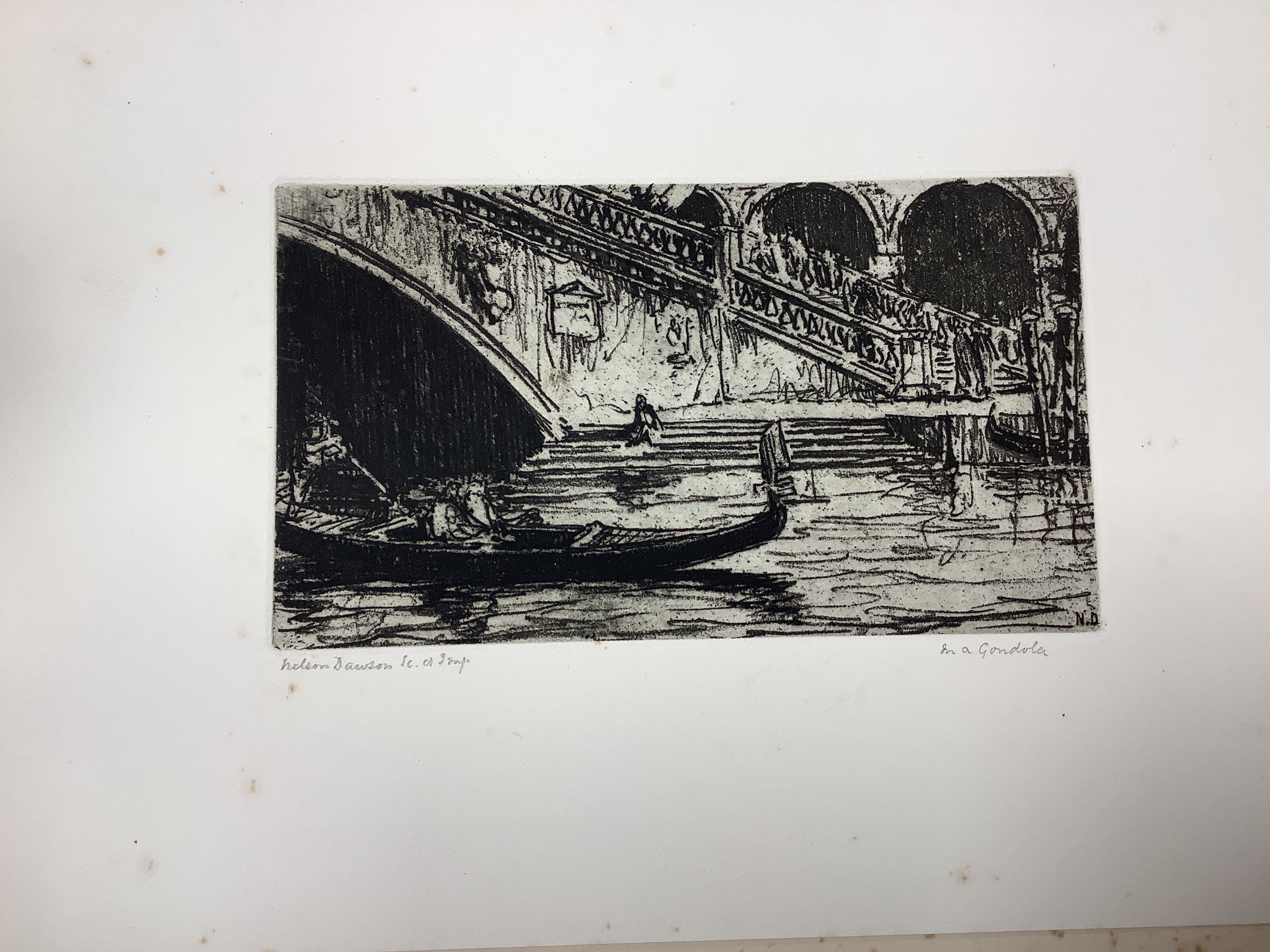 Nelson Dawson (1859-1941), 14 assorted etchings and other prints, all unframed.